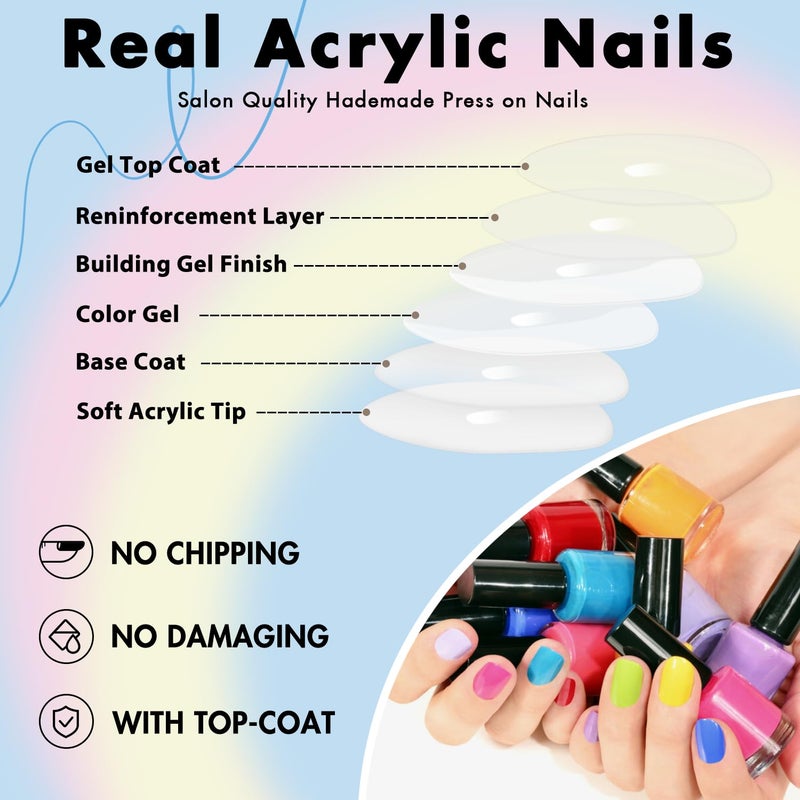 KQueenest 48 Pcs Matte Red Press on Nails Almond Medium Length, Red Nails Press on, Solid Color Medium Fake Nails Acrylic, Stiletto Glue on Nails, Gel Stick on Nails for Women Fall Winter Wear - Image 5